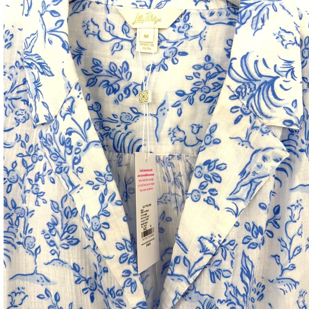 Lilly Pulitzer Women's Resort White Montee Cover-Up Shirt Tall Size M - Picture 7 of 11